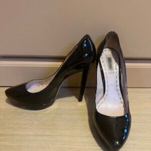 Classic vintage Miu Miu black patent platform heels/pumps - size 41/10/11